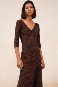 Mathilda, mata print silk dress