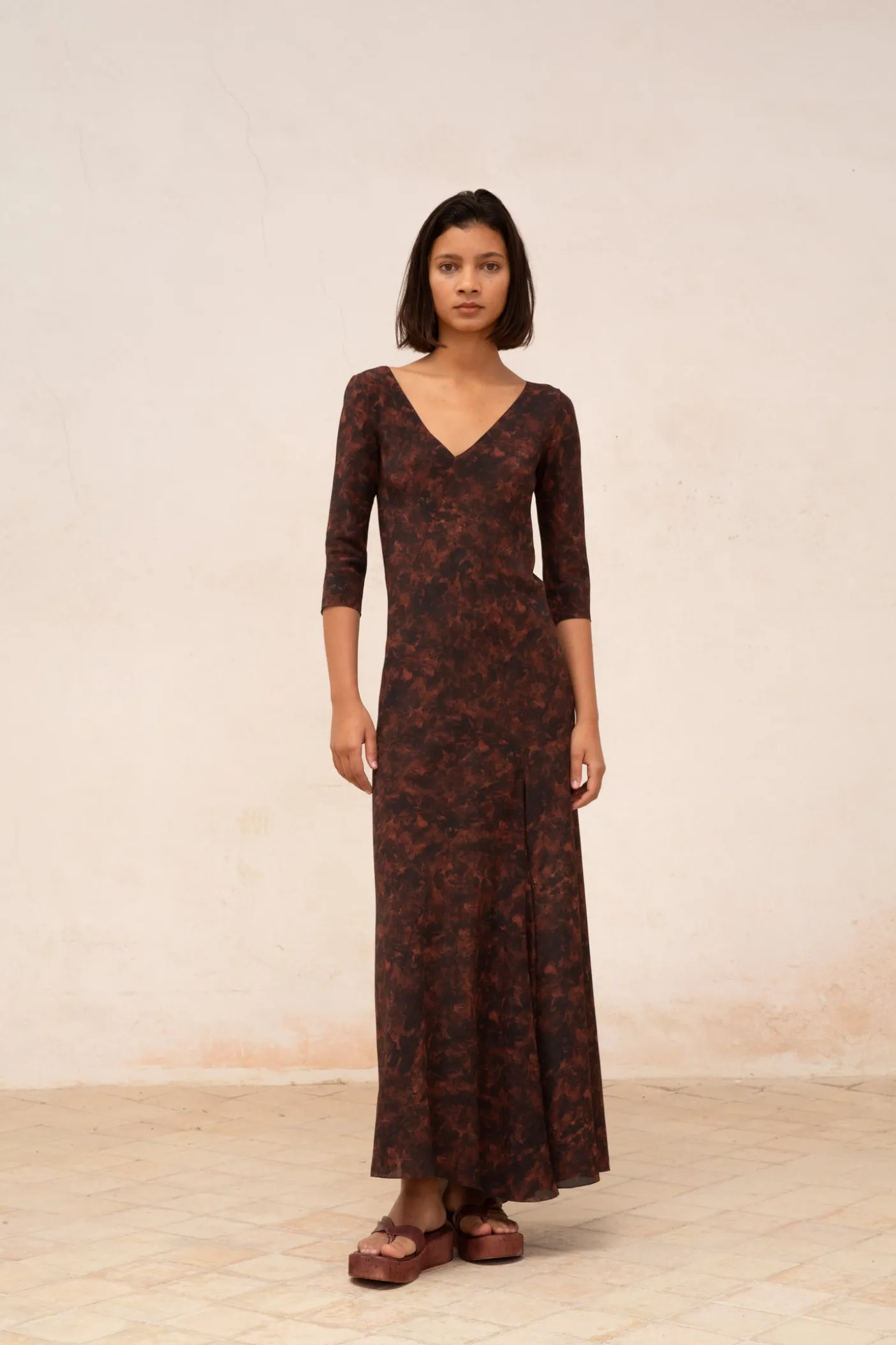 Mathilda, mata print silk dress