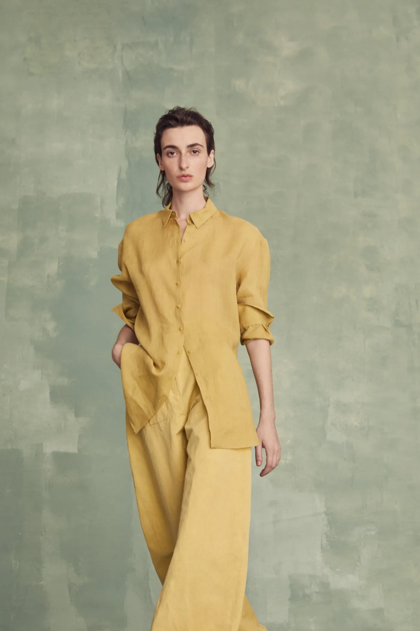 Matz, camisa en ramio verde