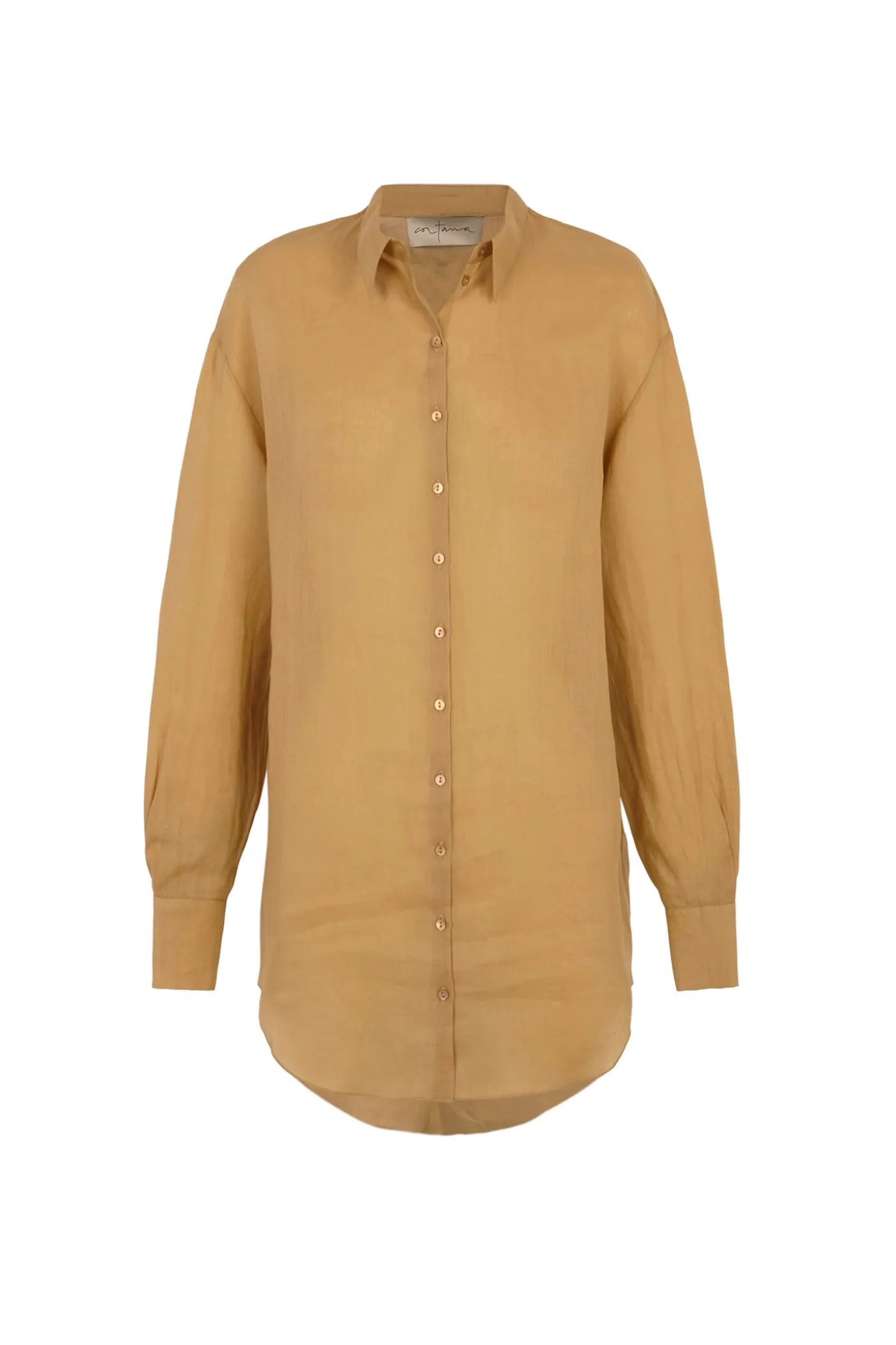 Matz, shirt in peach ramie