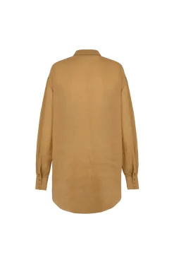 Matz, shirt in peach ramie