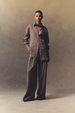 Matz, shirt in peach ramie