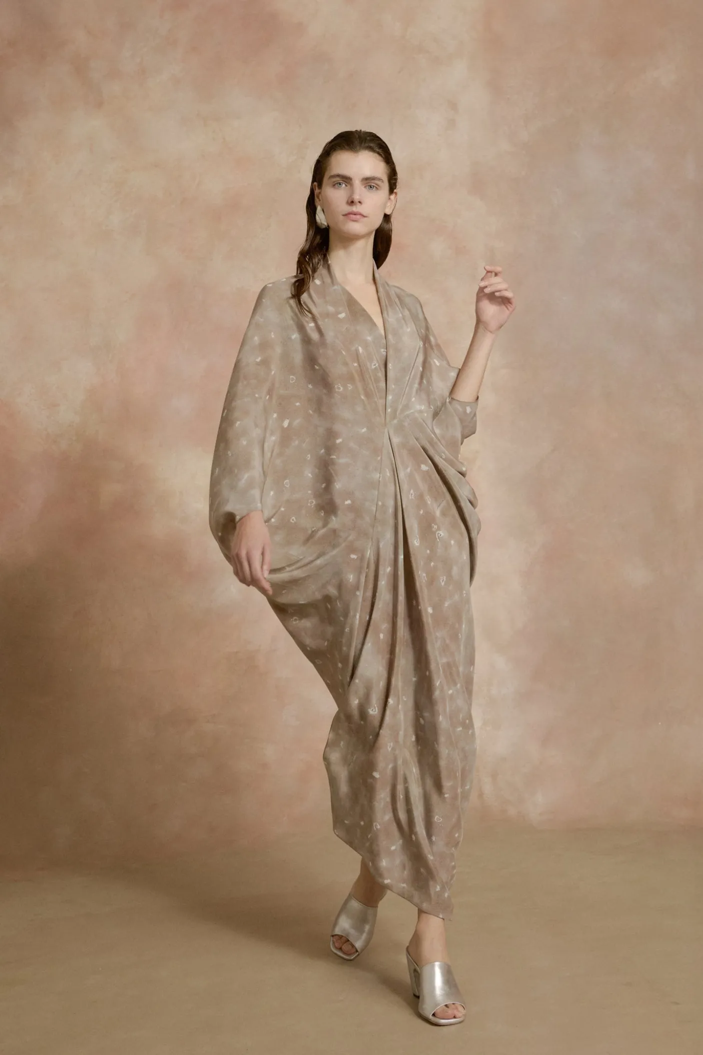 Mayu, vestido en seda organica ayaz print