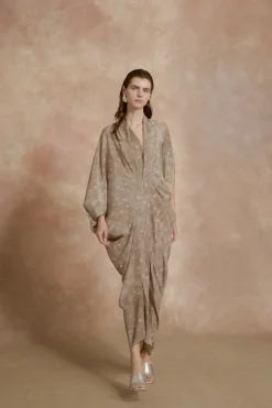 Mayu, vestido en seda organica ayaz print