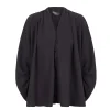 Medina, smoke gray silk blouse