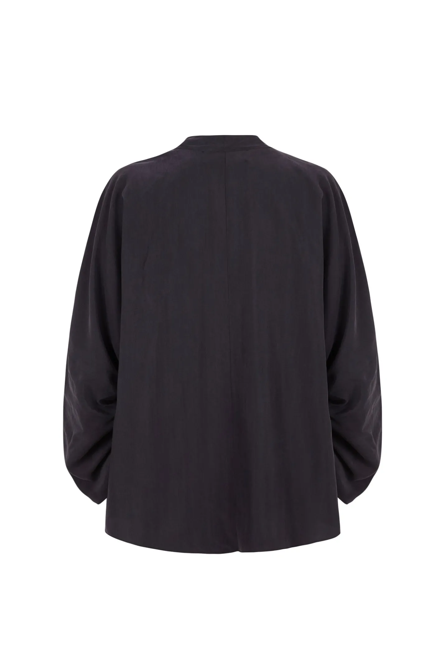 Medina, smoke gray silk blouse