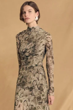 Meena, elmas print silk jacket