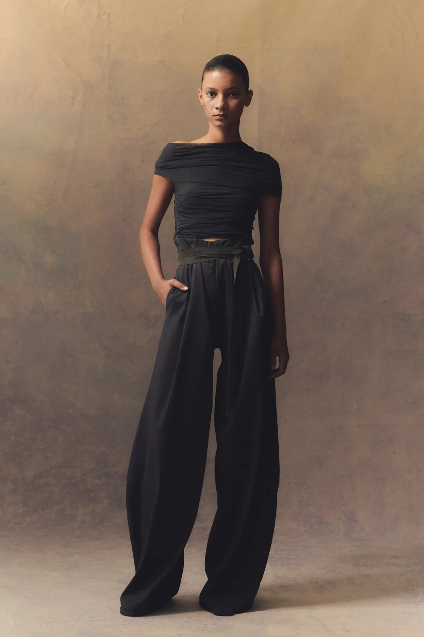 Mira, cocoa high-waisted pants