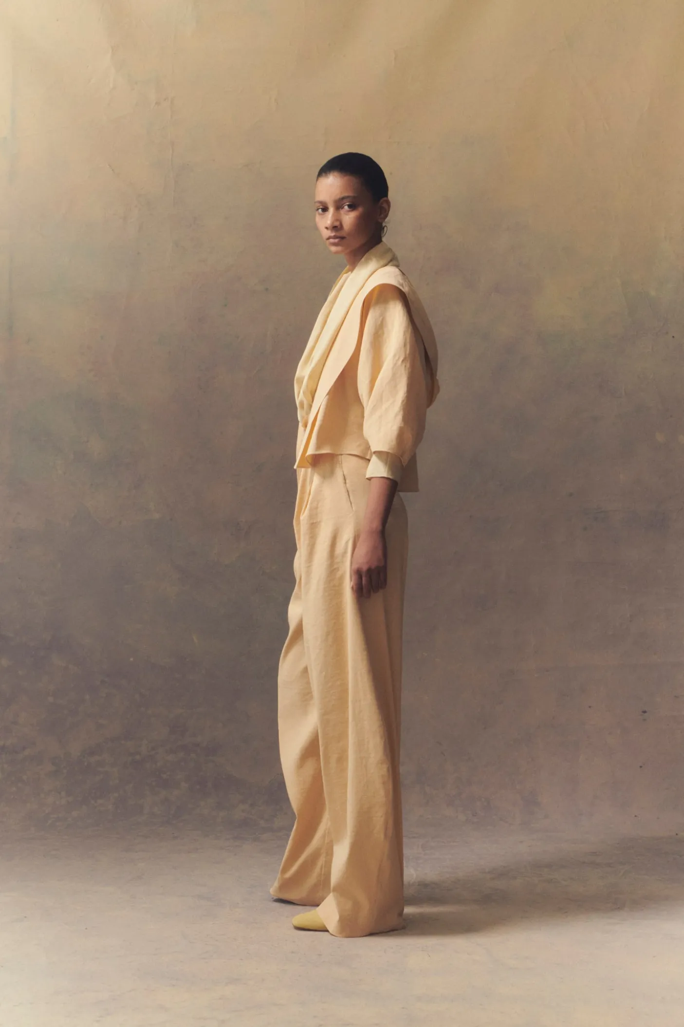 Mira, light peach jacket