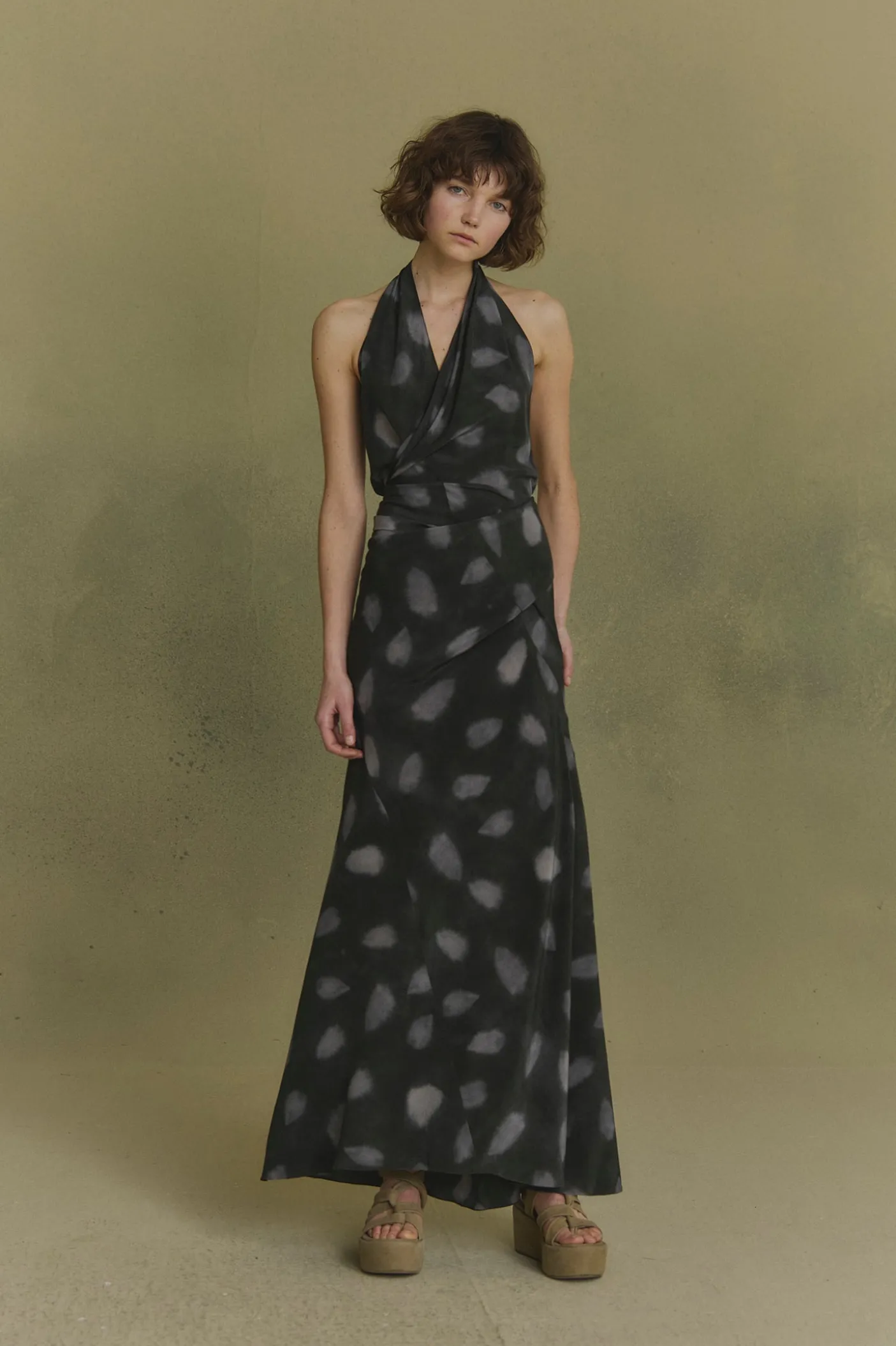 Molly, vestido de seda mint print