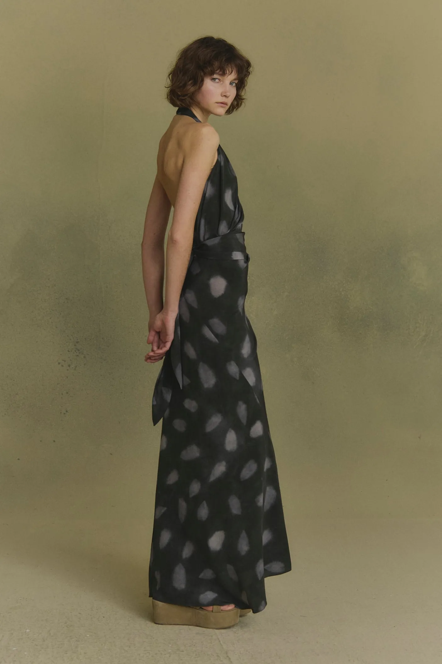 Molly, vestido de seda mint print
