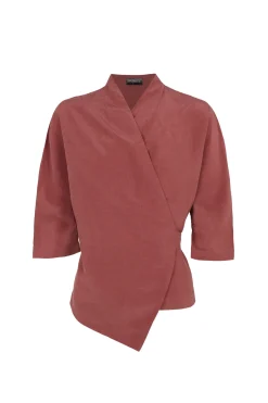 Mona, chaqueta de lino y seda fresa