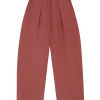 Mona, pantalon de lino y seda fresa