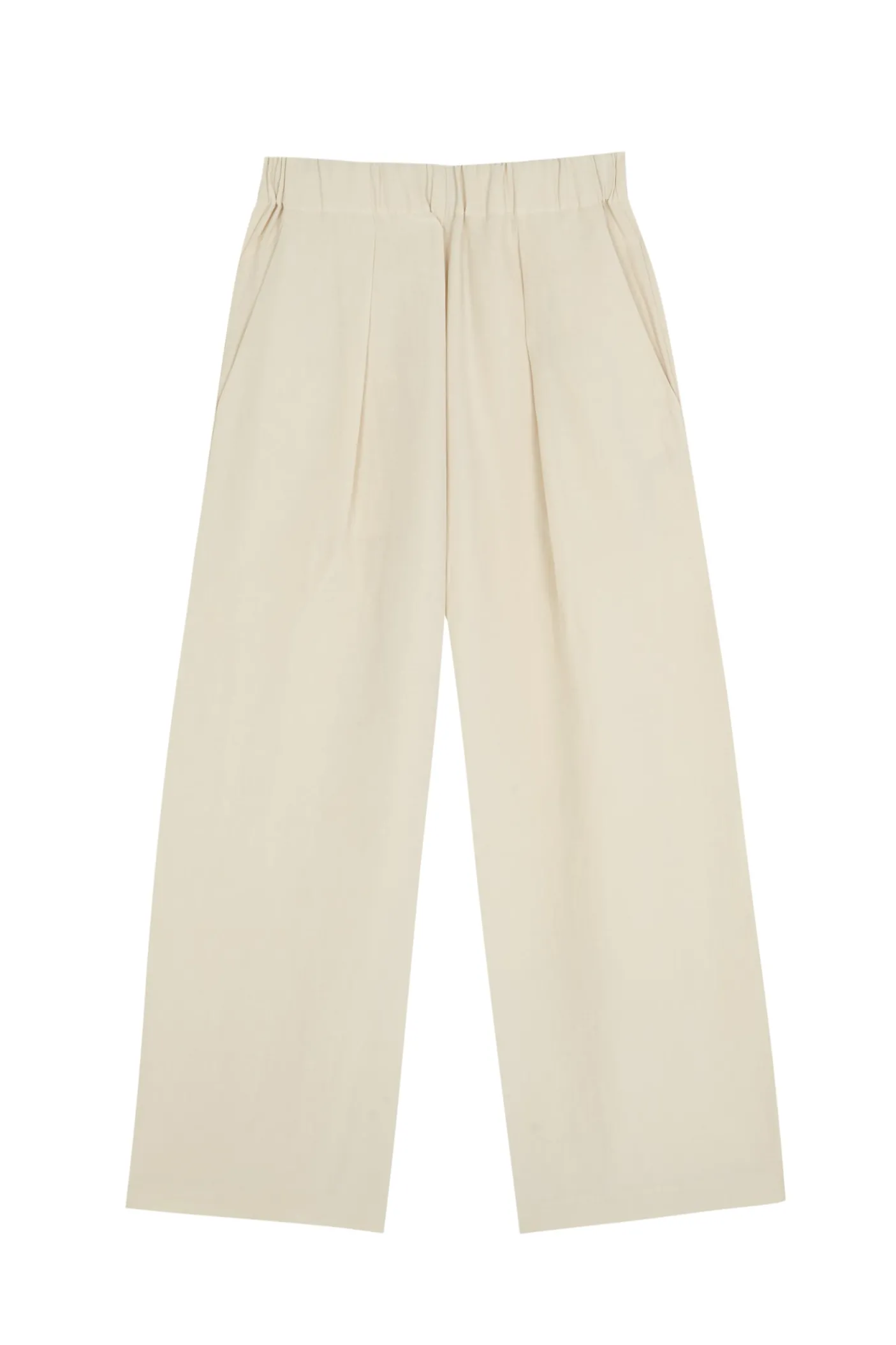 Mona, pantalon de lino y seda marfil