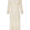 Morgan, ivory silk and linen dress