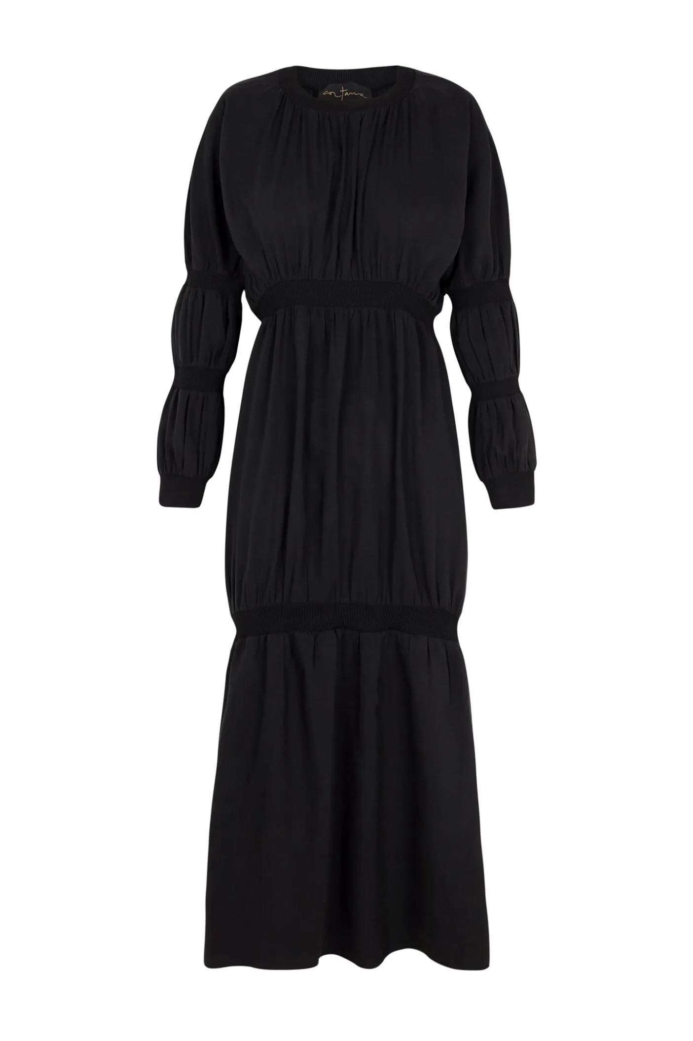 Morgan, vestido en lino y seda gris humo