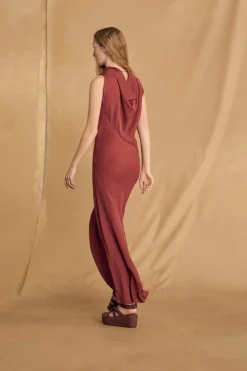 Najwa, cherry silk dress