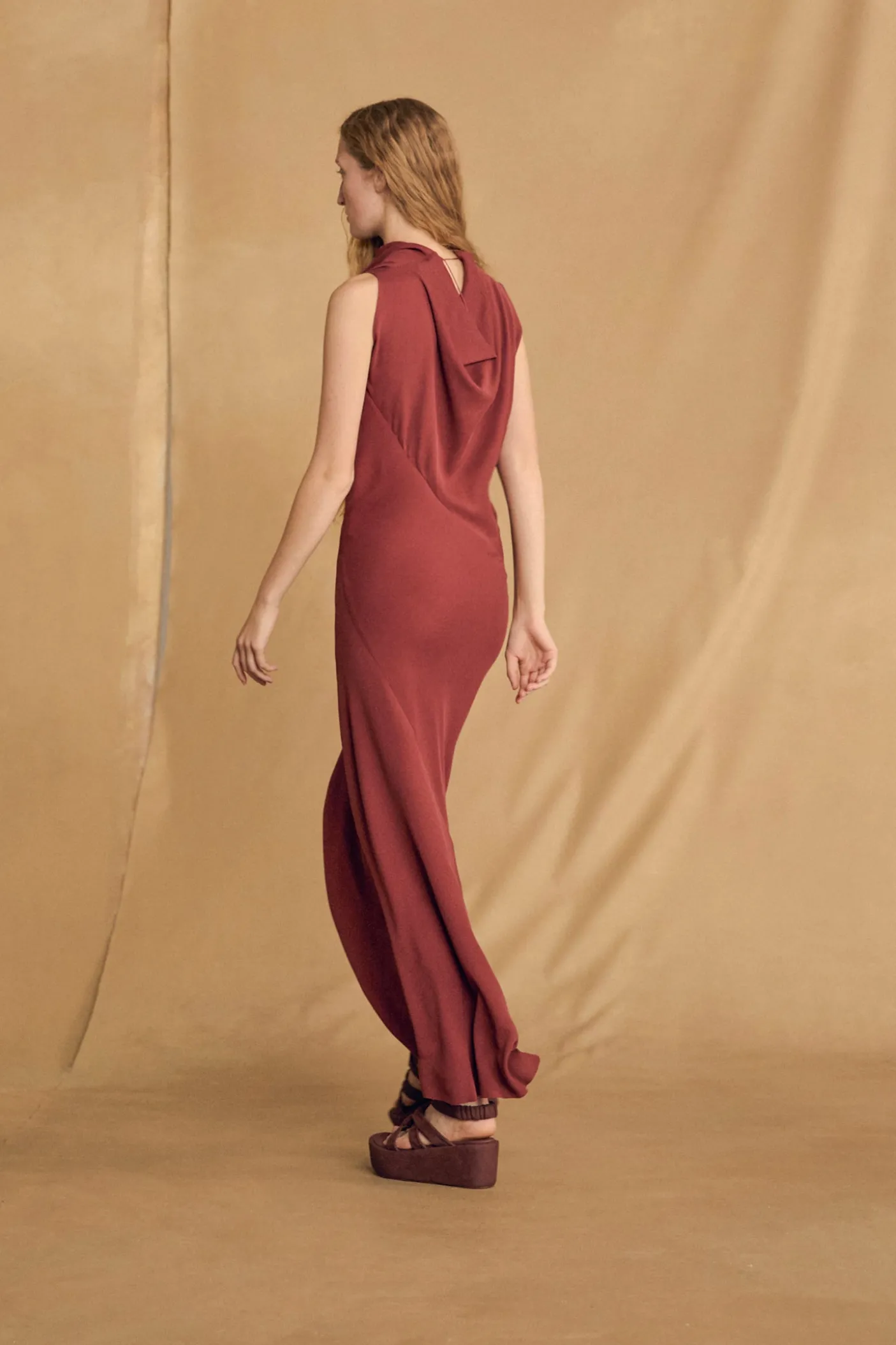 Najwa, cherry silk dress