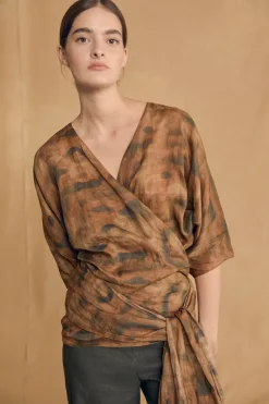 Nala, taiyo print ramie top