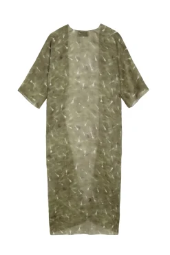 Nina, chaqueta larga de ramio pua print