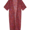 Nina, chaqueta larga en ramio indira print