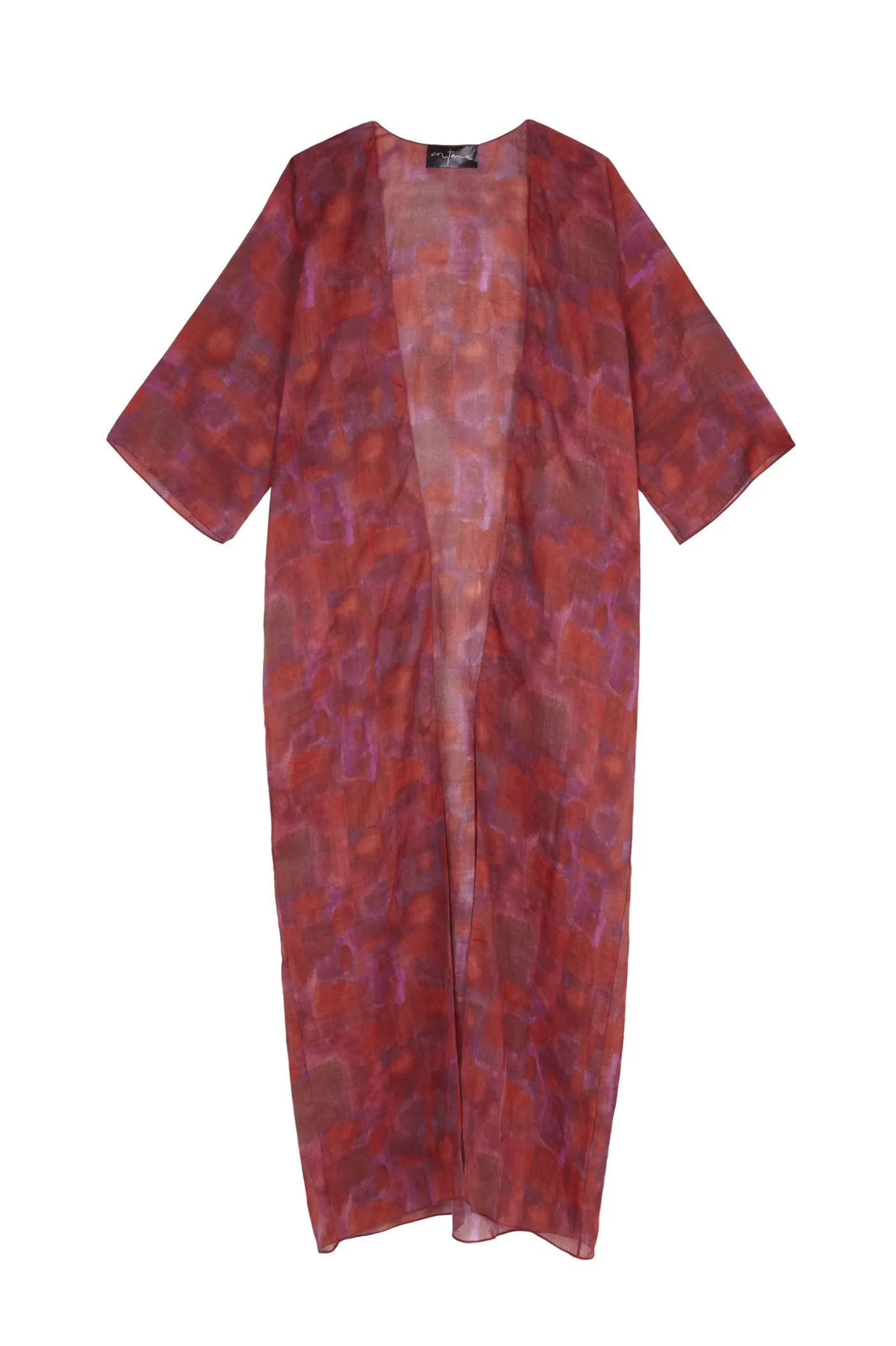 Nina, chaqueta larga en ramio indira print