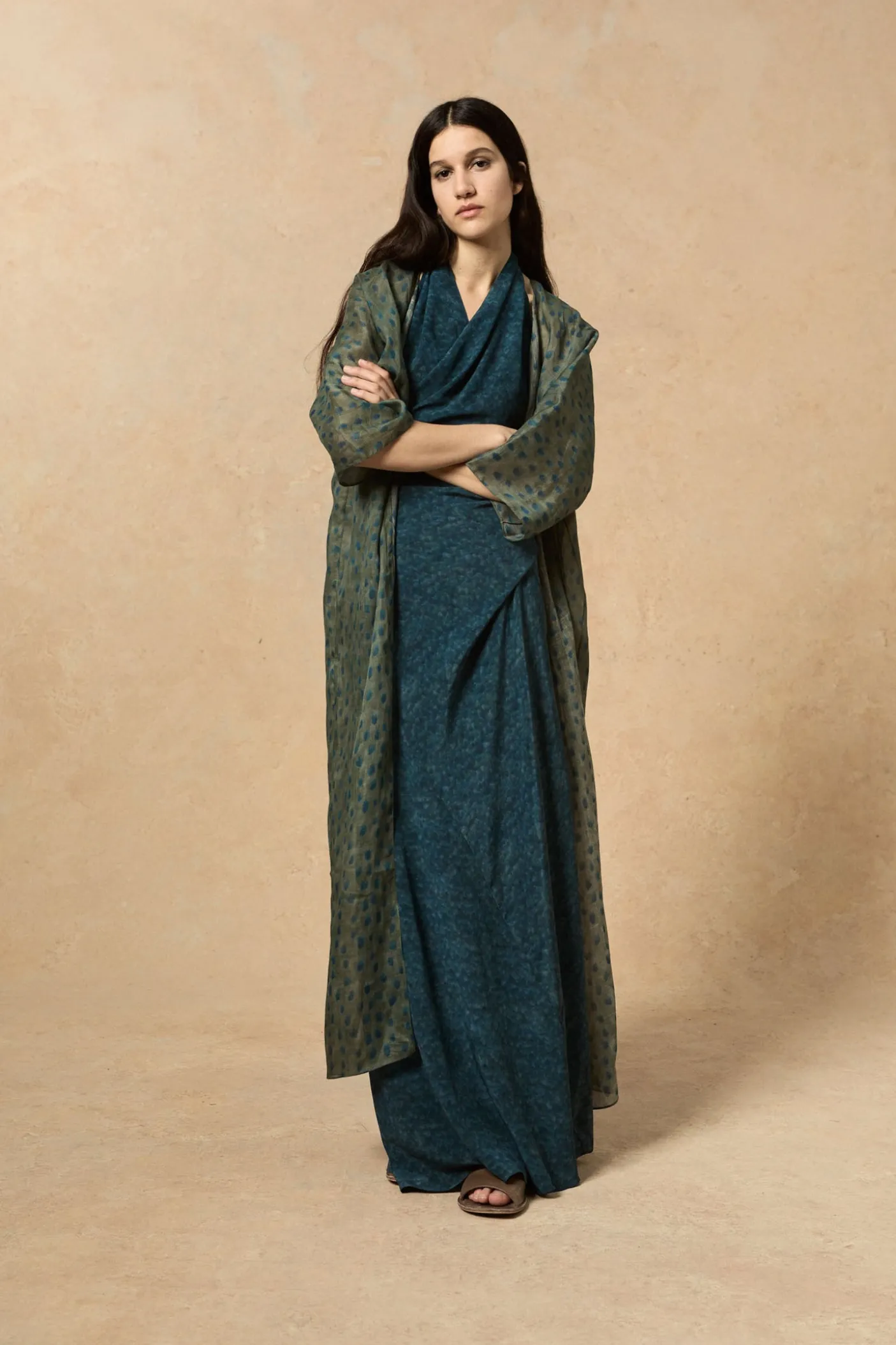 Nina, chaqueta larga en ramio ciro print
