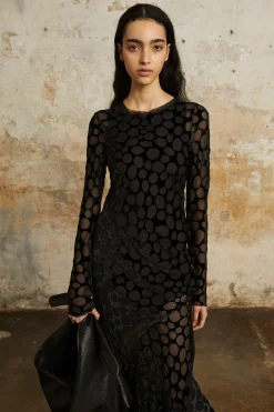 Nini, black silk mini dress