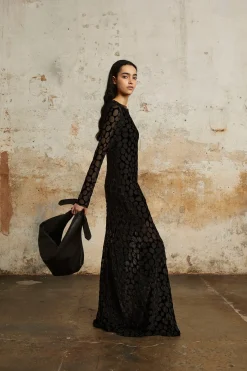 Nini, black silk mini dress
