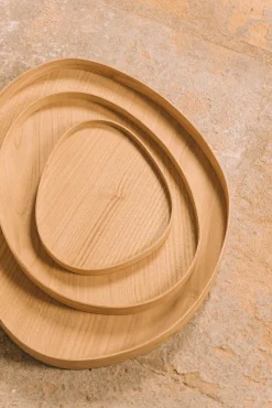 Oeuf, bandejas en madera de castaño