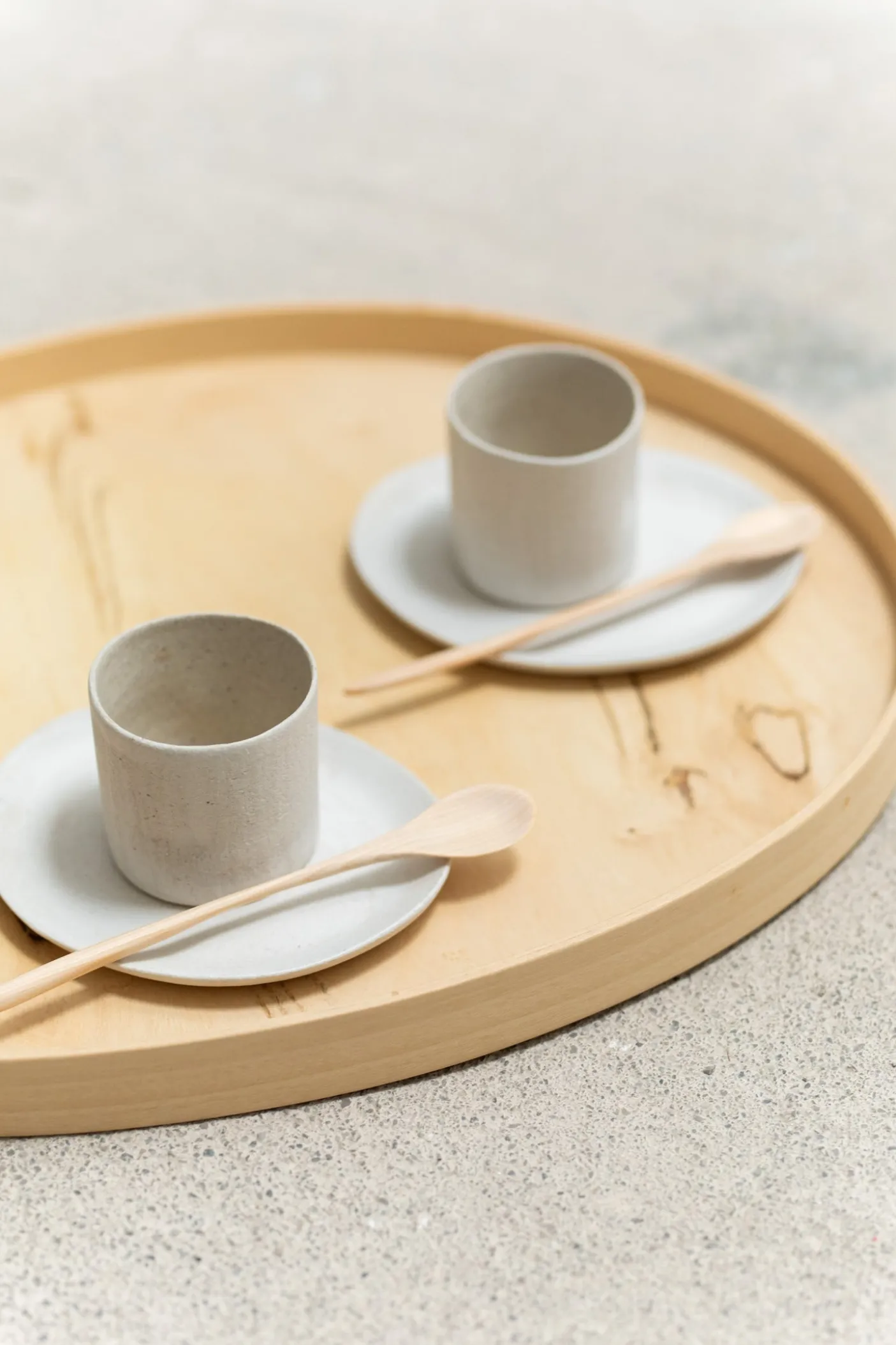 Oeuf, bandejas en madera de naranjo