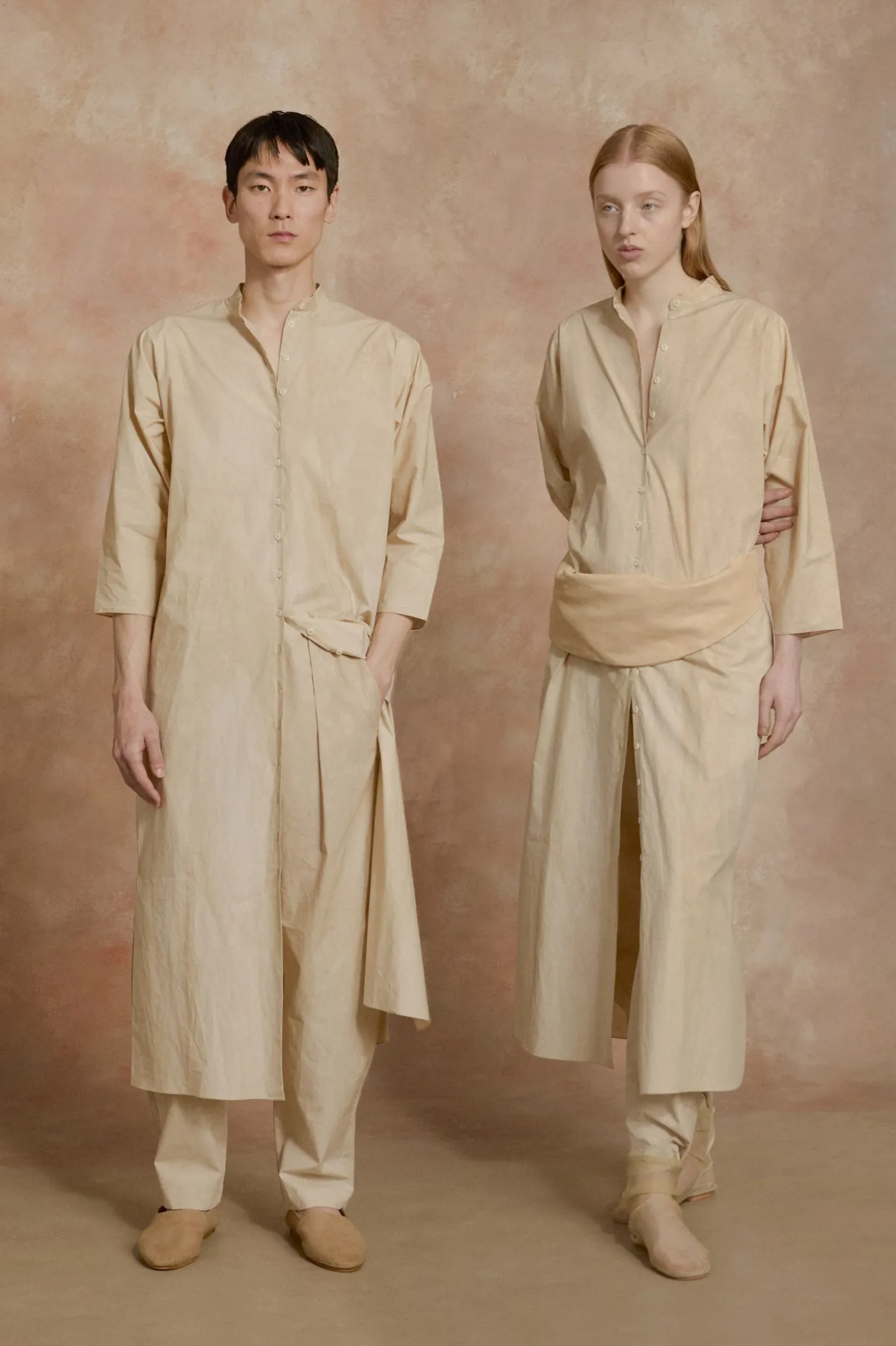 Ono, vestido camisero beige maltinto