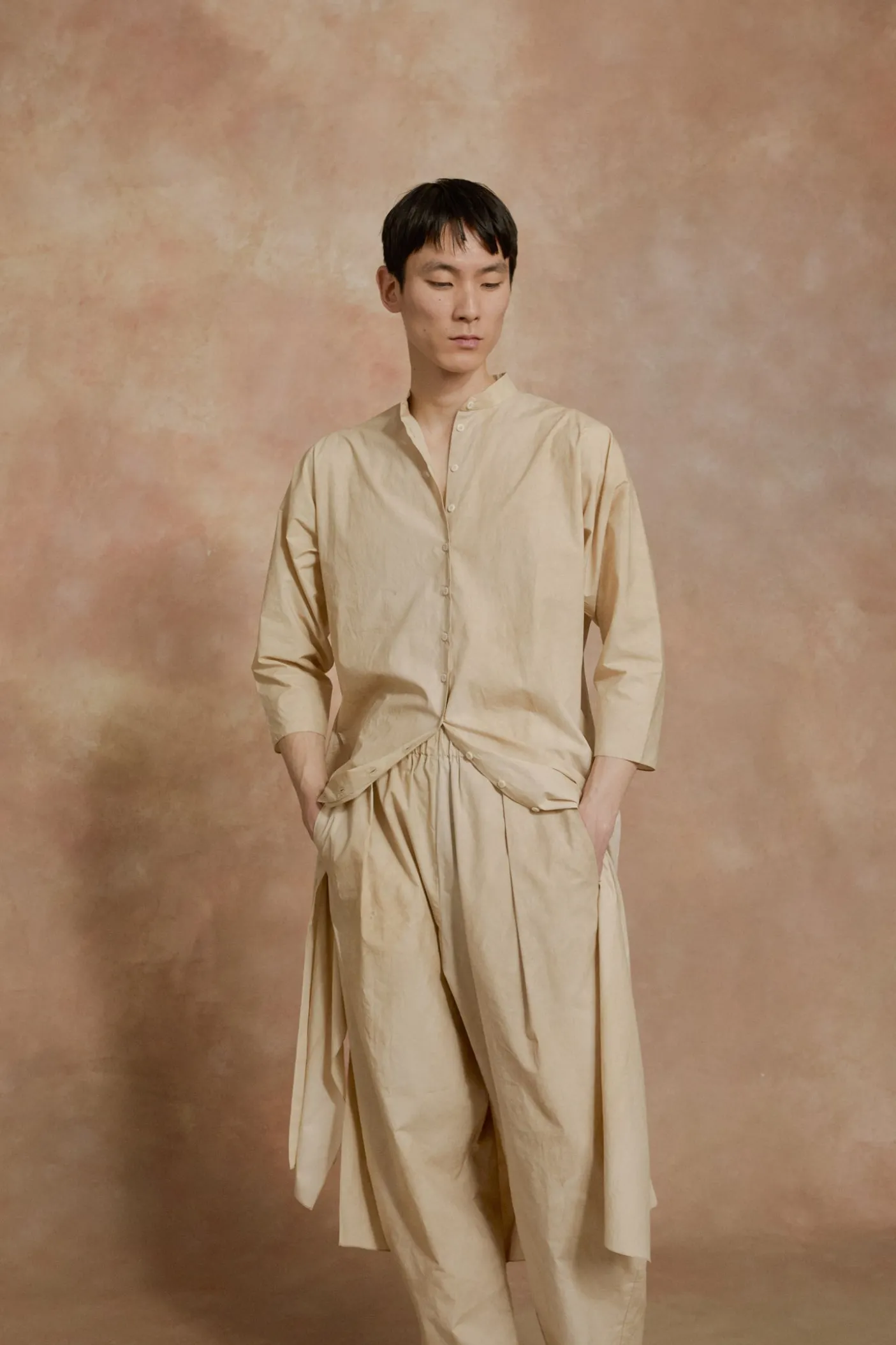 Ono, vestido camisero beige maltinto