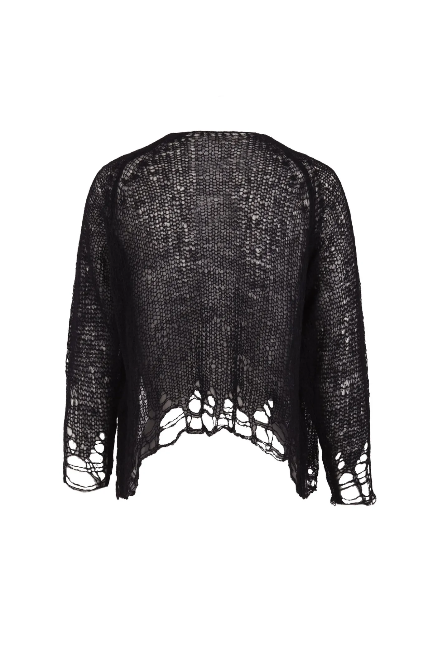 Onye, chaqueta corta de punto abierto negro