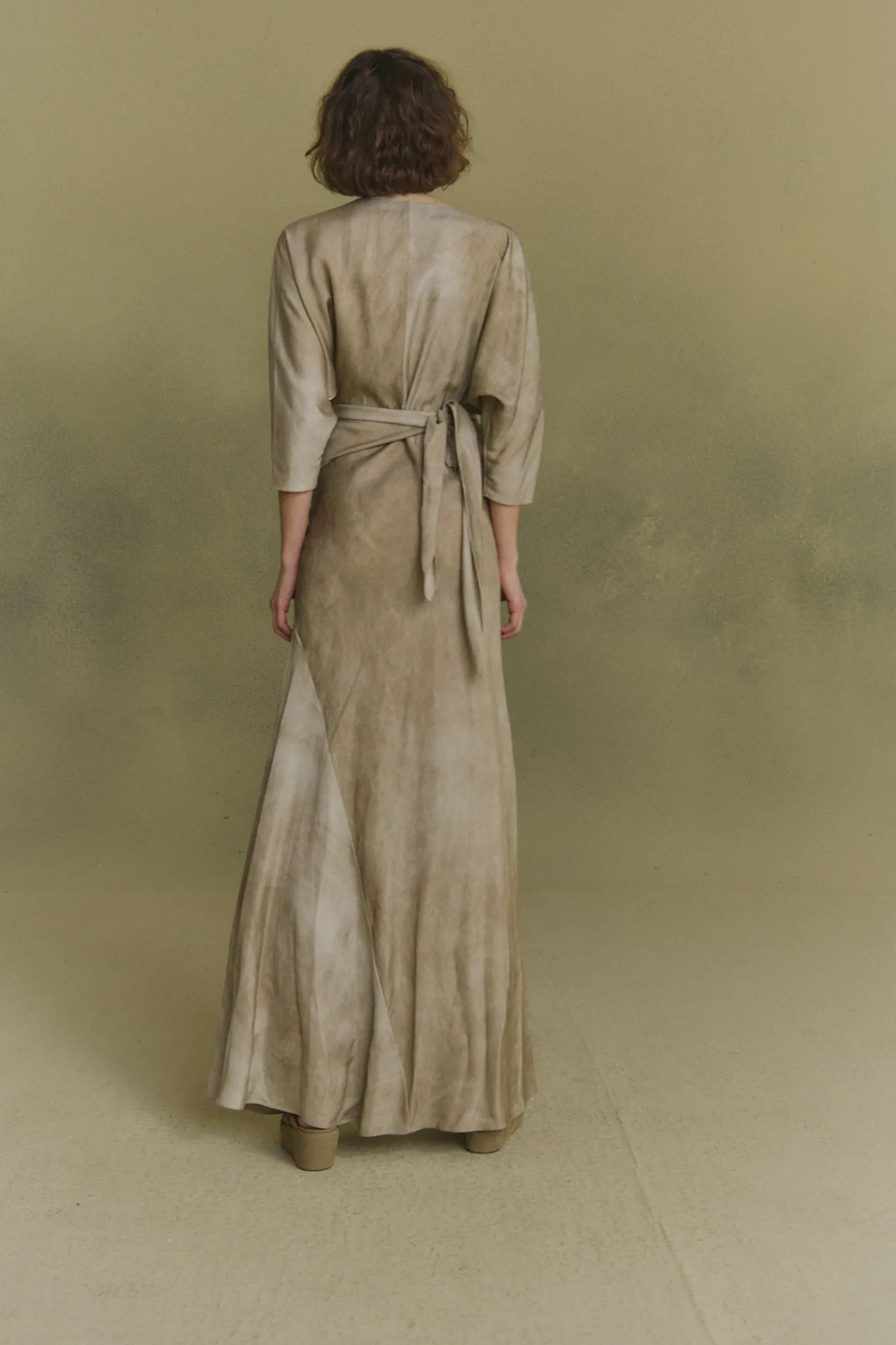 Opalo, vestido envolvente nacar maltinto