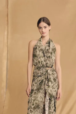 Pareo, elmas print silk skirt