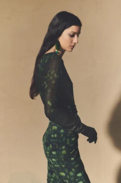 Paris, printed silk top