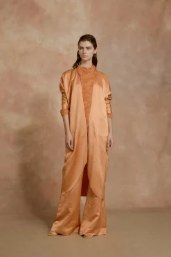 Paz, chaqueta larga mandarina
