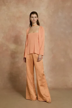Paz, pantalon de campana mandarina