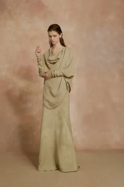 Piano, sage green transformable blouse