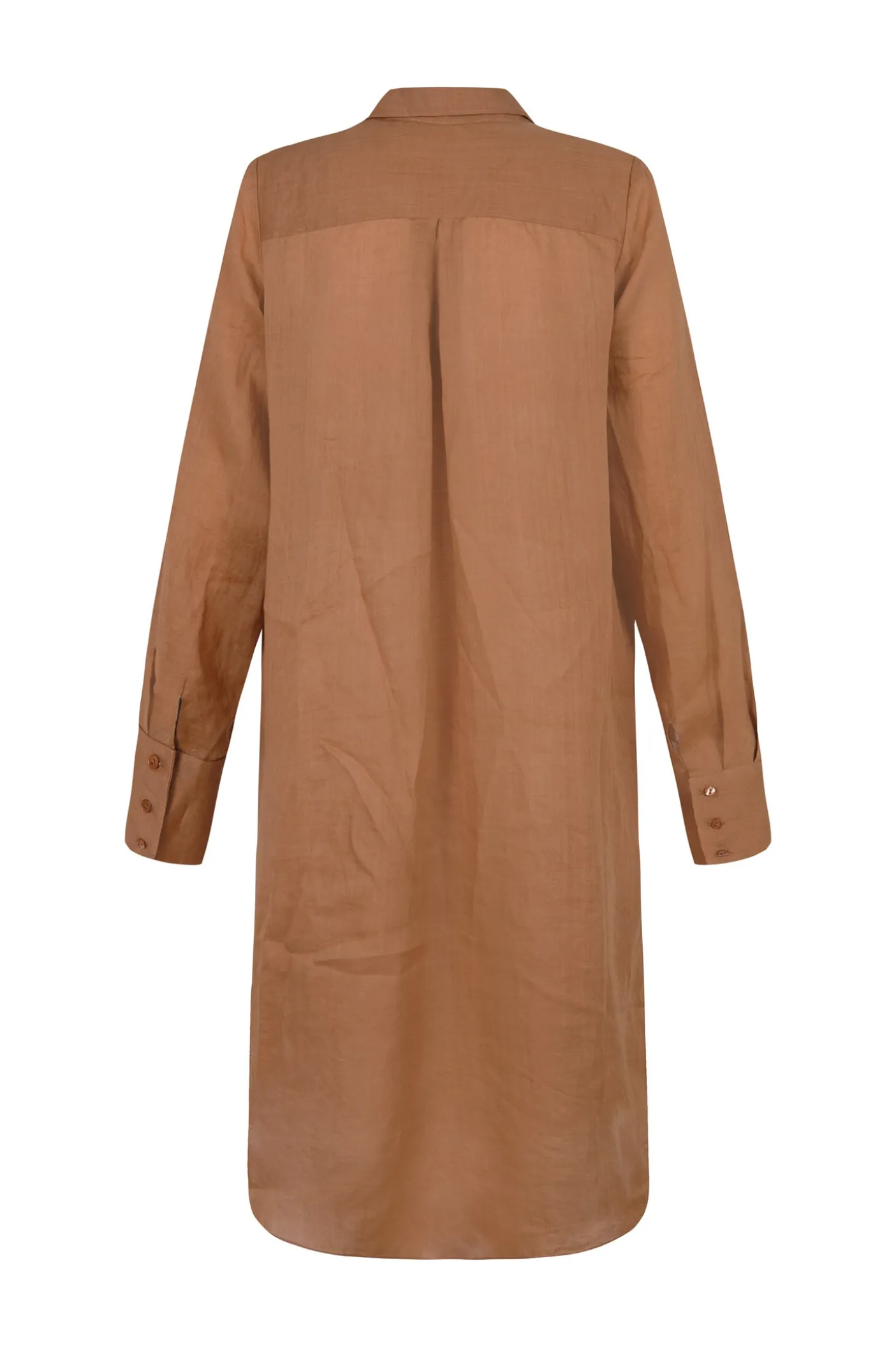 Rami, camisa larga en ramio terracota