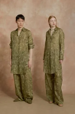 Rami, pua print ramie long shirt