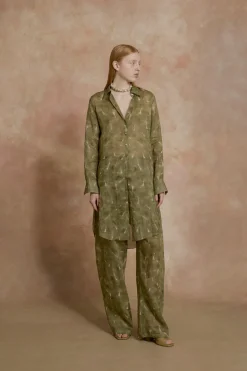 Rami, pua print ramie long shirt