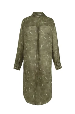 Rami, pua print ramie long shirt