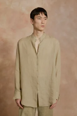 Raoul, camisa en ramio gris claro