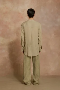 Raoul, camisa en ramio gris claro