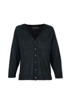 Rinen, navy linen cardigan