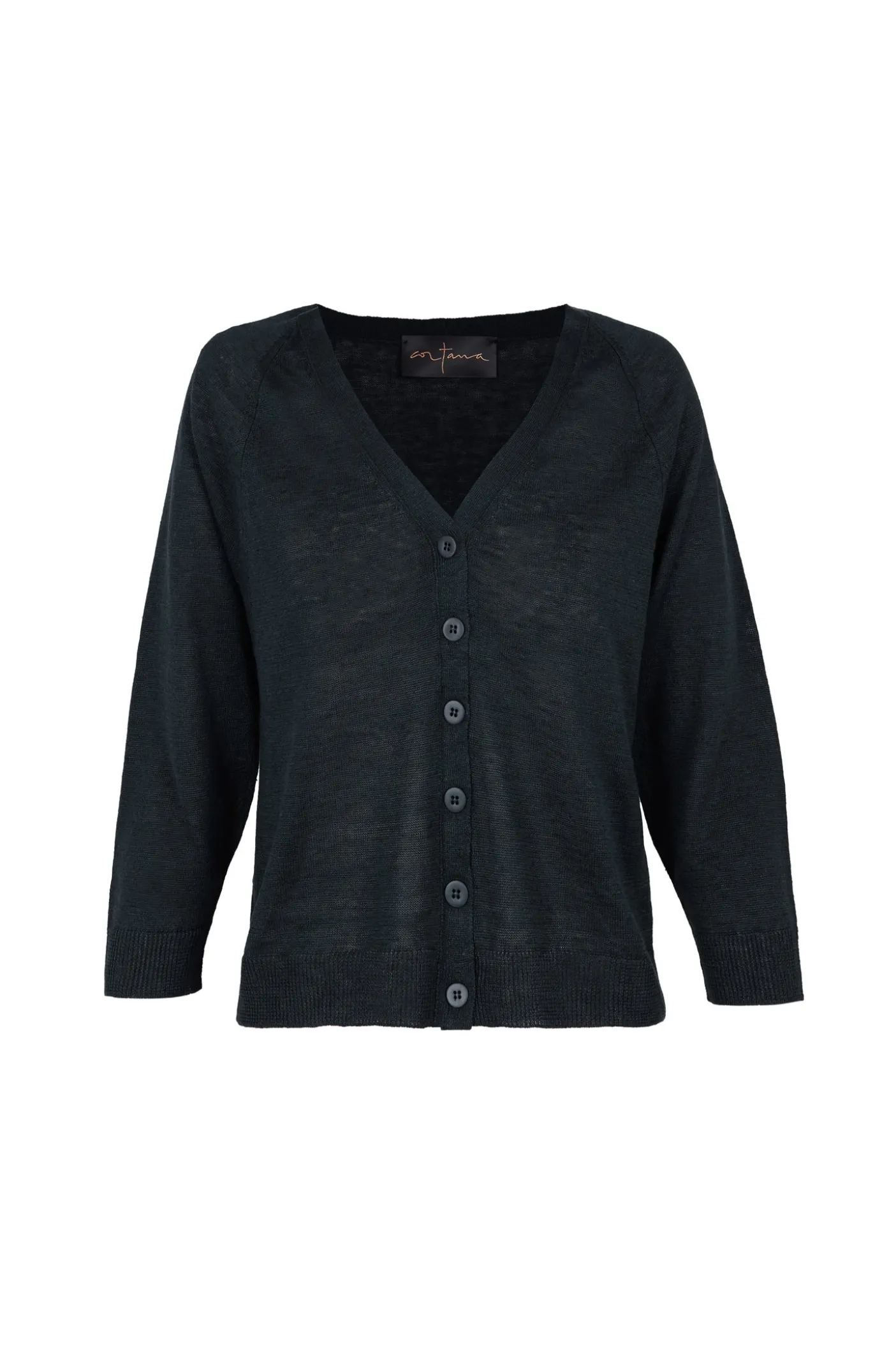 Rinen, navy linen cardigan