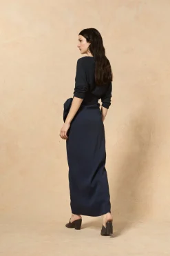 Rinen, navy linen cardigan