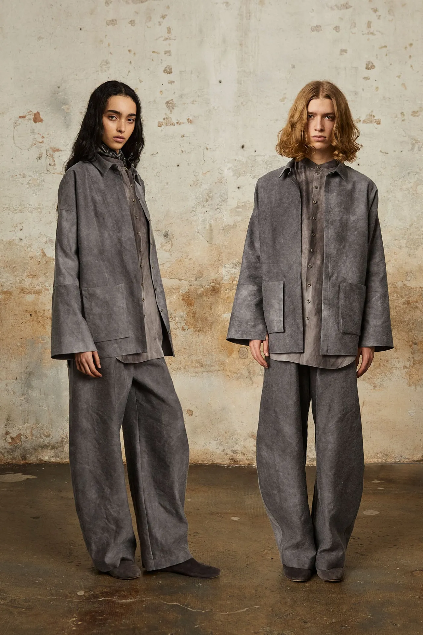 Rocco, lilac maltinto overshirt in linen and wool
